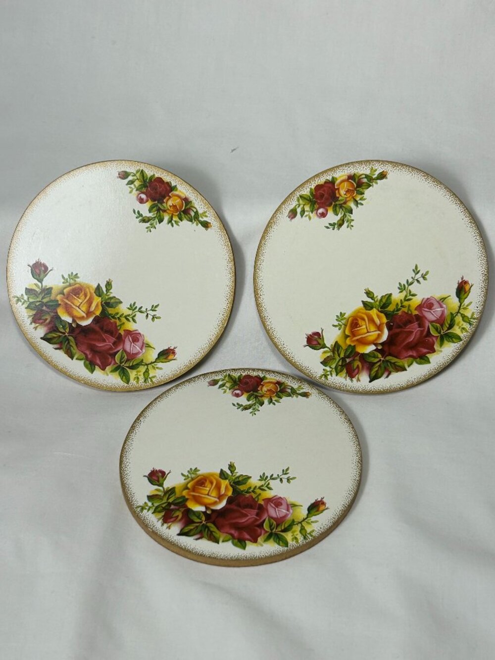 3 Royal Albert cork coaster